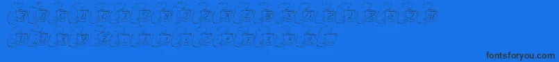 フォントLmsCuriousMargarita – 黒い文字の青い背景