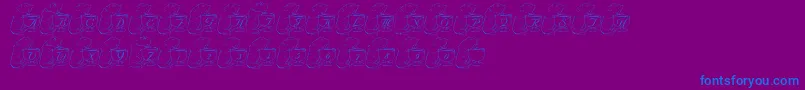 LmsCuriousMargarita Font – Blue Fonts on Purple Background