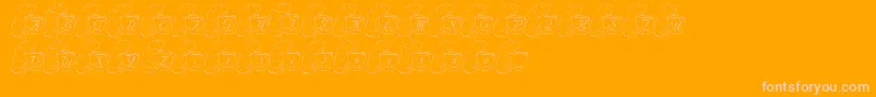 LmsCuriousMargarita-Schriftart – Rosa Schriften auf orangefarbenem Hintergrund