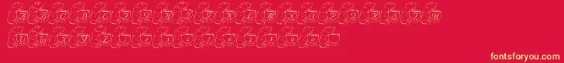 LmsCuriousMargarita Font – Yellow Fonts on Red Background