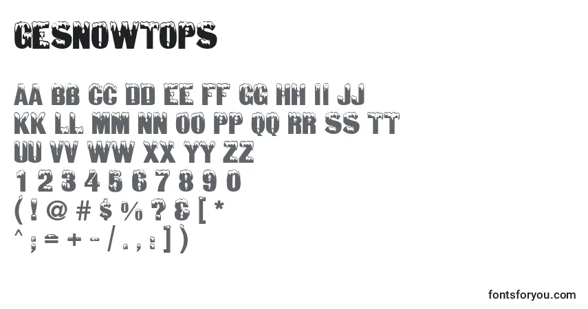 GeSnowtops Font – alphabet, numbers, special characters