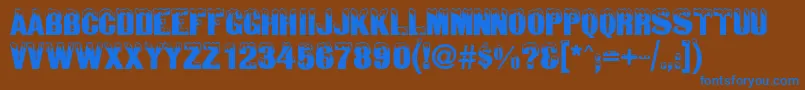 GeSnowtops Font – Blue Fonts on Brown Background