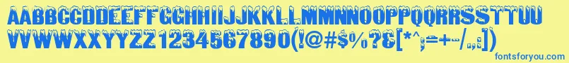GeSnowtops Font – Blue Fonts on Yellow Background