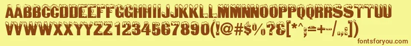 GeSnowtops Font – Brown Fonts on Yellow Background