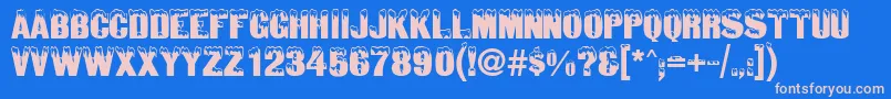 GeSnowtops Font – Pink Fonts on Blue Background