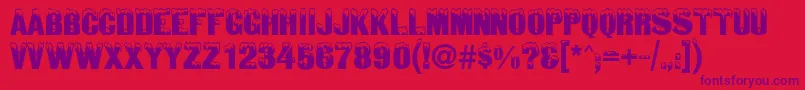 Więcej informacji o czcionce GeSnowtops Czcionka GeSnowtops – fioletowe czcionki na czerwonym tle