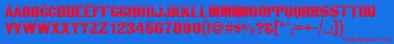 GeSnowtops Font – Red Fonts on Blue Background