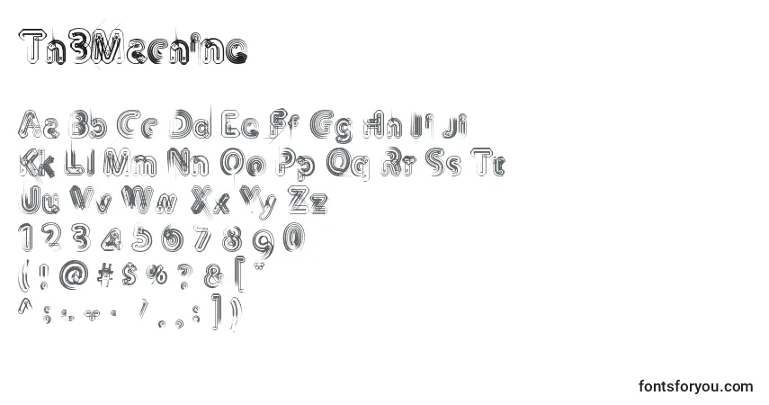 Fuente Th3Machine - alfabeto, números, caracteres especiales