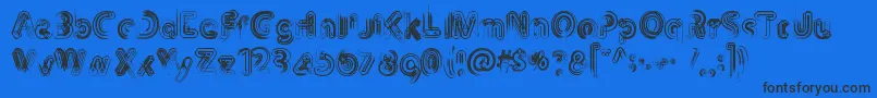 Th3Machine Font – Black Fonts on Blue Background