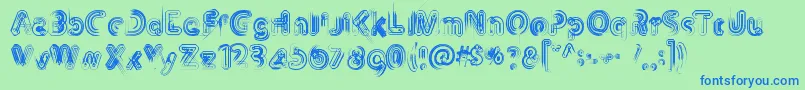Th3Machine Font – Blue Fonts on Green Background
