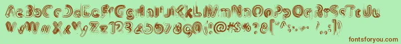 Шрифт Th3Machine – коричневые шрифты на зелёном фоне