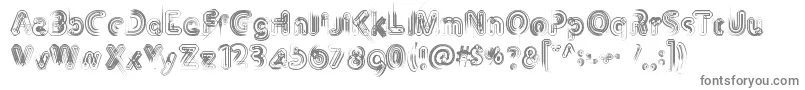Th3Machine-fontti – harmaat kirjasimet valkoisella taustalla