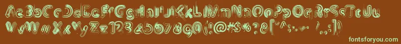 Th3Machine Font – Green Fonts on Brown Background