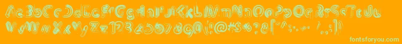 Th3Machine Font – Green Fonts on Orange Background