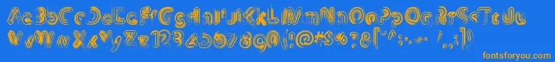 Th3Machine Font – Orange Fonts on Blue Background