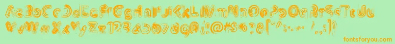 Th3Machine Font – Orange Fonts on Green Background