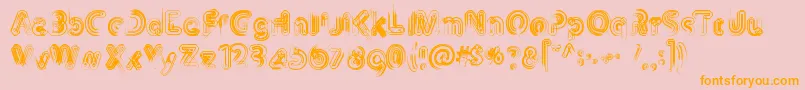 Th3Machine Font – Orange Fonts on Pink Background
