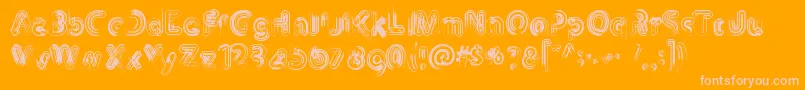 Th3Machine Font – Pink Fonts on Orange Background