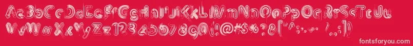 Th3Machine Font – Pink Fonts on Red Background