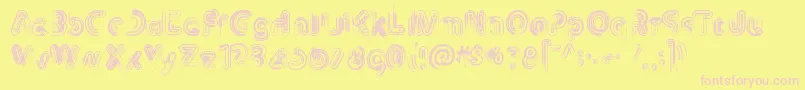 Th3Machine Font – Pink Fonts on Yellow Background