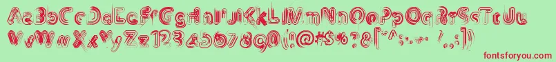 Th3Machine Font – Red Fonts on Green Background