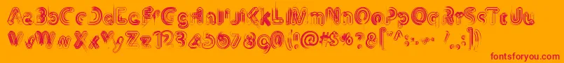 Th3Machine Font – Red Fonts on Orange Background