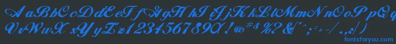 Whimsiscriptssk ffy Font – Blue Fonts on Black Background