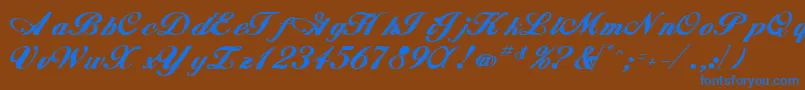 Whimsiscriptssk ffy Font – Blue Fonts on Brown Background