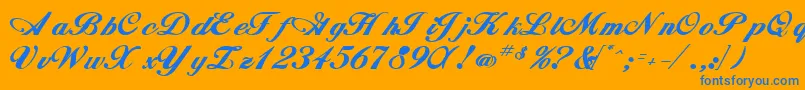 Whimsiscriptssk ffy Font – Blue Fonts on Orange Background