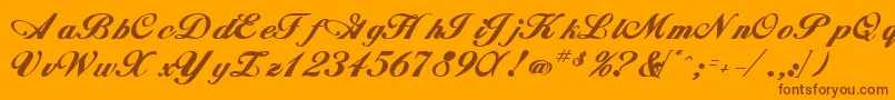 Whimsiscriptssk ffy Font – Brown Fonts on Orange Background