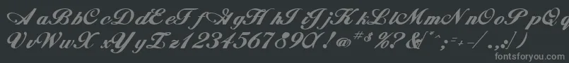 Шрифт Whimsiscriptssk ffy – серые шрифты на чёрном фоне