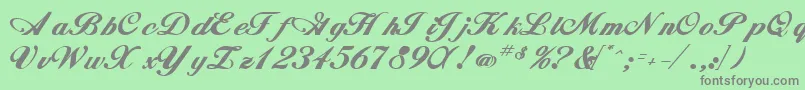 フォントWhimsiscriptssk ffy – 緑の背景に灰色の文字