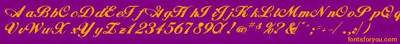 Whimsiscriptssk ffy Font – Orange Fonts on Purple Background