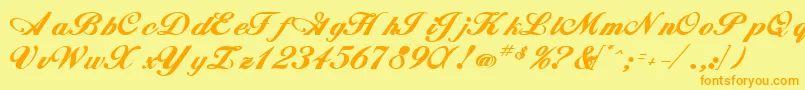 Whimsiscriptssk ffy Font – Orange Fonts on Yellow Background