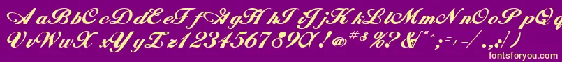 Whimsiscriptssk ffy Font – Yellow Fonts on Purple Background