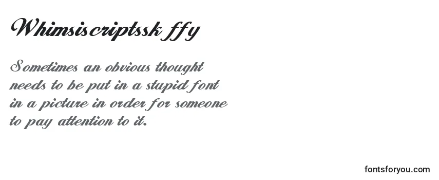 Whimsiscriptssk ffy フォントのレビュー