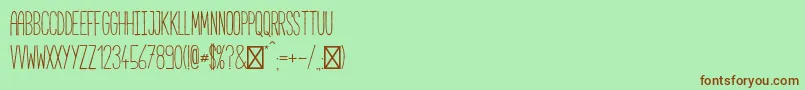 フォントCabanaRegular – 緑の背景に茶色のフォント
