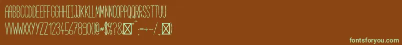 Czcionka CabanaRegular – zielone czcionki na brązowym tle