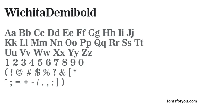 Fuente WichitaDemibold - alfabeto, números, caracteres especiales