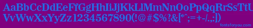 フォントWichitaDemibold – 紫色の背景に青い文字