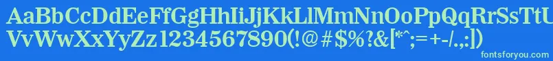WichitaDemibold Font – Green Fonts on Blue Background