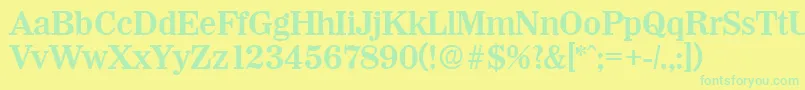 WichitaDemibold Font – Green Fonts on Yellow Background