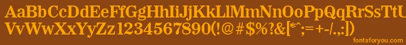 WichitaDemibold-Schriftart – Orangefarbene Schriften auf braunem Hintergrund
