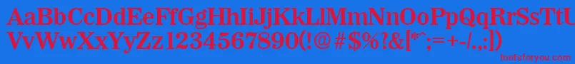 WichitaDemibold Font – Red Fonts on Blue Background