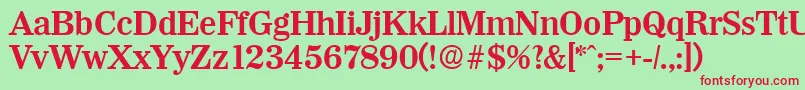 WichitaDemibold Font – Red Fonts on Green Background