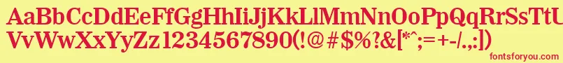 WichitaDemibold Font – Red Fonts on Yellow Background