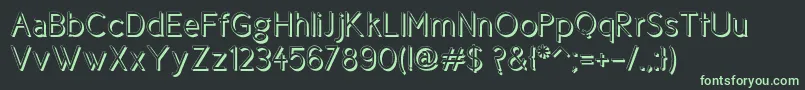 フォントCicle Shadow – 黒い背景に緑の文字