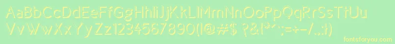 Cicle Shadow-Schriftart – Gelbe Schriften auf grünem Hintergrund