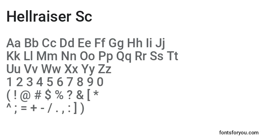 Schriftart Hellraiser Sc – Alphabet, Zahlen, spezielle Symbole