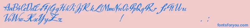 Exclusivite-Schriftart – Blaue Schriften auf rosa Hintergrund